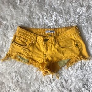 WildFox yellow denim shorts